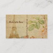 エッフェル塔とのパリのヴィンテージ 名刺 (裏面)