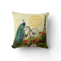 エッフェル塔とのヴィンテージの孔雀の芸術