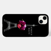 エッフェル塔とドラマティックな芍薬 Case-Mate iPhoneケース (裏面 (横))