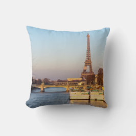 エッフェル塔とポン ルエルでの夕日 - パリ クッション