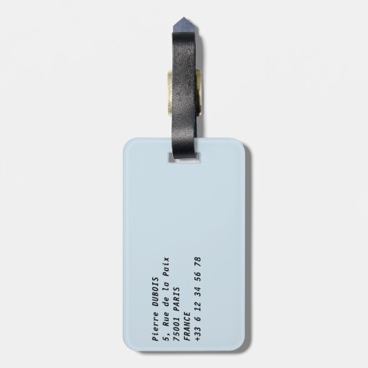 エッフェル塔とポン・ルエルでの夕焼け - パリ ラゲッジタグ (裏面縦)