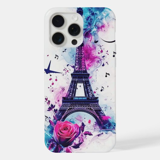 エッフェル塔と音楽 iPhoneケース (裏面)