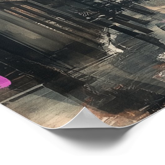 エッフェル塔とPArisのロマンチックなイメージ ポスター (角)