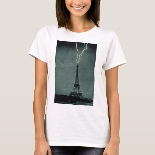エッフェル塔に落雷 Tシャツ (正面)