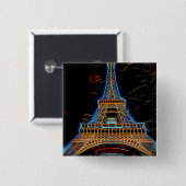 エッフェル塔のイラスト - フランス, パリ 缶バッジ (正面&裏面)
