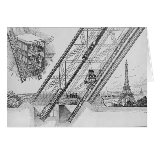 エッフェル塔のオーティスのエレベーター (正面横)