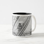 エッフェル塔のオーティスのエレベーター ツートーンマグカップ (正面右)