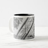 エッフェル塔のオーティスのエレベーター ツートーンマグカップ (正面左)