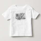 エッフェル塔のオーティスのエレベーター トドラーTシャツ (正面)