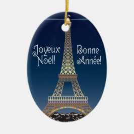 エッフェル塔のクリスマスのオーナメント セラミックオーナメント