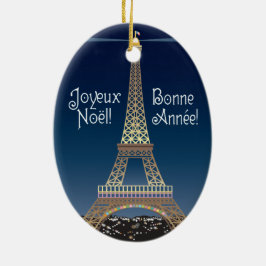 エッフェル塔のクリスマスのオーナメント セラミックオーナメント