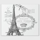 エッフェル塔のコラージュ ラッピングペーパー (フラット)