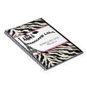 エッフェル塔のシャンデリアのシマウマのパーソナライズなジャーナル ノートブック (右側)