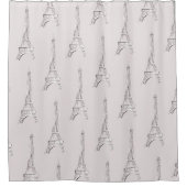 エッフェル塔のパリのフランスのな水彩画の落書きのシャワー シャワーカーテン (正面)