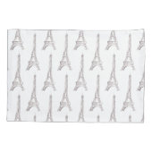 エッフェル塔のパリのフランスのな水彩画の落書きの枕 枕カバー (裏面)