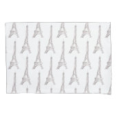 エッフェル塔のパリのフランスのな水彩画の落書きの枕 枕カバー (正面)