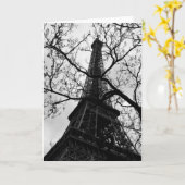 エッフェル塔のパリの空白のなすべての行事の挨拶 カード (黄色い花)