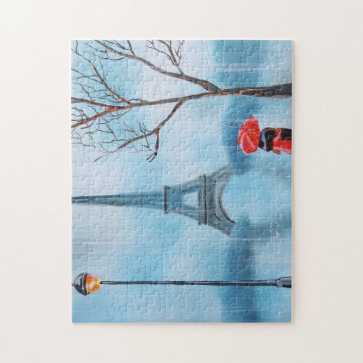 エッフェル塔のパリの絵画でつないで下さい ジグソーパズル (縦)