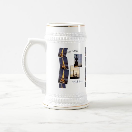 エッフェル塔のパリの記念品 ビールジョッキ (左)