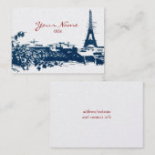 エッフェル塔のパリの都市景観のスケッチのぽっちゃりしたカード 名刺 (正面/裏面)