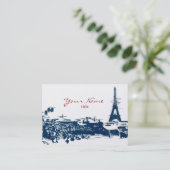 エッフェル塔のパリの都市景観のスケッチのぽっちゃりしたカード 名刺 (スタンド正面)