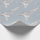 エッフェル塔のパリフランスのなパターン水彩画の覆い ラッピングペーパー (角)