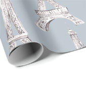 エッフェル塔のパリフランスのなパターン水彩画の覆い ラッピングペーパー (ロールコーナー)