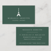 エッフェル塔のロゴの緑 名刺 (正面/裏面)