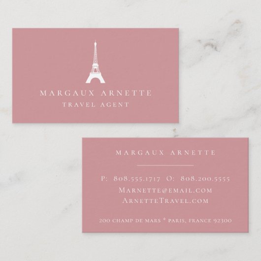 エッフェル塔のロゴの赤面 名刺 (正面/裏面)