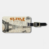 エッフェル塔のヴィンテージのフランスのな荷物のラベル ラゲッジタグ (正面横)