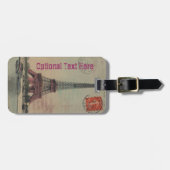 エッフェル塔のヴィンテージのフランスのな荷物のラベル ラゲッジタグ (正面横)