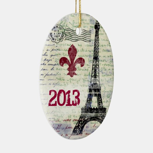 エッフェル塔のヴィンテージのフランス人のオーナメント セラミックオーナメント (右)