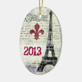 エッフェル塔のヴィンテージのフランス人のオーナメント セラミックオーナメント (左)