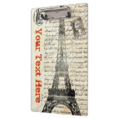 エッフェル塔のヴィンテージのフランス人のクリップボード クリップボード (左)
