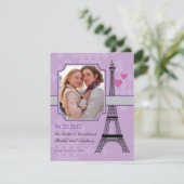エッフェル塔の保存日付の写真カード招待状 セーブザデート (スタンド正面)