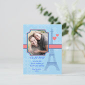 エッフェル塔の保存日付の写真カード招待状 セーブザデート (スタンド正面)