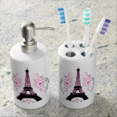 エッフェル塔の勾配の渦巻のデザイン バスセット (正面)