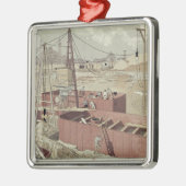 エッフェル塔の基盤を築くこと メタルオーナメント (左)