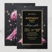 エッフェル塔の夜の月           招待状 (正面/裏面)