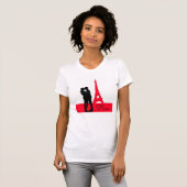 エッフェル塔の愛のシルエット Tシャツ (正面フル)