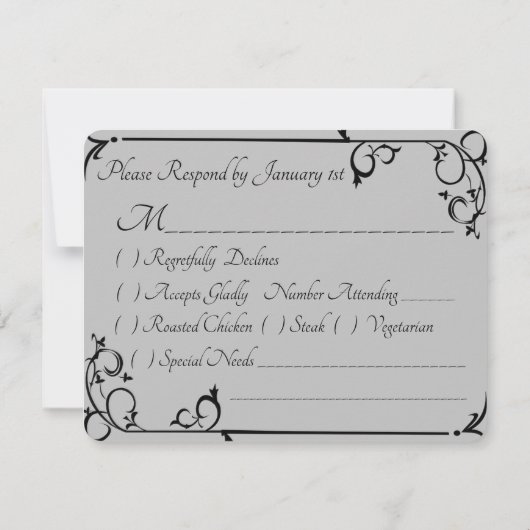 エッフェル塔の春の日の出の水彩画 出欠カード (裏面)