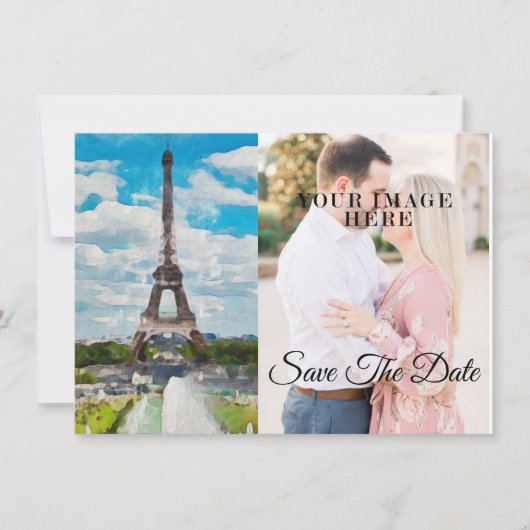 エッフェル塔の水彩画完全なPicの保存Date2 セーブザデート (正面)