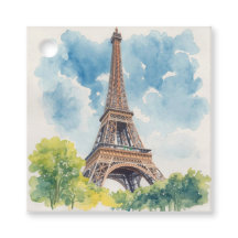 エッフェル塔の水彩画 パリ フランス 描かれた