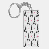 エッフェル塔の水玉模様及びハートパターン キーホルダー (正面左)
