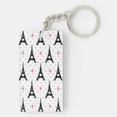 エッフェル塔の水玉模様及びハートパターン キーホルダー (裏面)