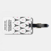 エッフェル塔の水玉模様及びハートパターン ラゲッジタグ (裏面横)