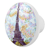 エッフェル塔の点描の陶磁器の引出しのノブ セラミックノブ (右)