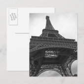 エッフェル塔の白黒写真 ポストカード (正面/裏面)