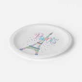 エッフェル塔の紙皿 ペーパープレート (アングル)