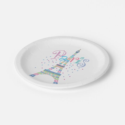 エッフェル塔の紙皿 ペーパープレート (アングル)